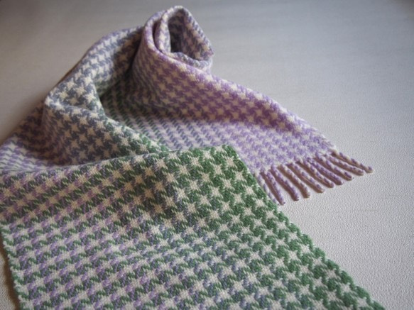 手織り・千鳥格子柄マフラー マフラー hiro-gare 通販 1563573