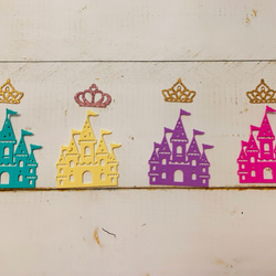 プリンセスバースデーガーランド キット castle ピンク　他３カラー　プリンセス　ガーランド　女の子誕生日　 2枚目の画像