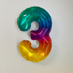虹色数字バルーン　3or5 誕生日パーティーや写真撮影に！ 4枚目の画像