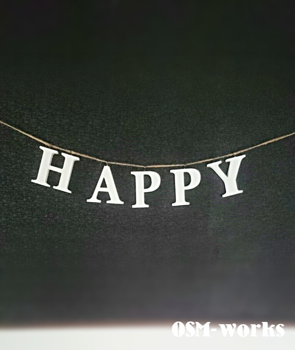 アルファベット ガーランド(木製) 『HAPPY』=5文字 1枚目の画像