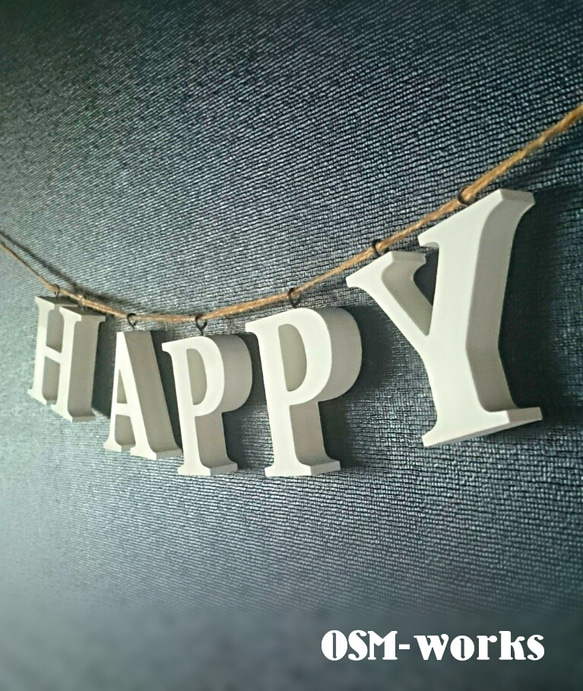 アルファベット ガーランド(木製) 『HAPPY』=5文字 2枚目の画像