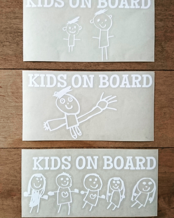 ステッカー(カッティングタイプ)「kids on board 」painted  by  AOTO  *01 3枚目の画像