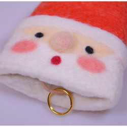 紅鼻子聖誕老公公鑰匙包F【羊毛氈】 第3張的照片