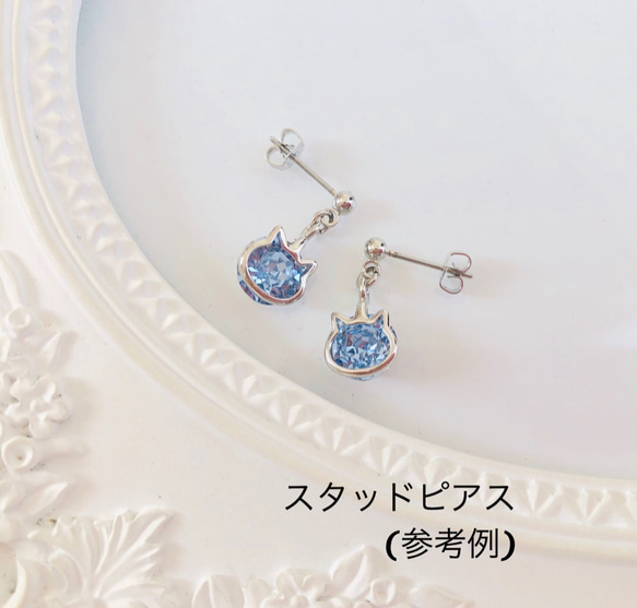 Swarovski ネコのジュエリークリップピアス 4枚目の画像