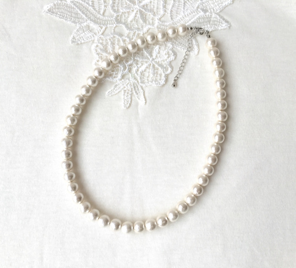 cotton pearl necklace 3枚目の画像