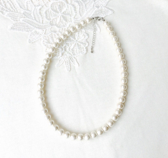 cotton pearl necklace 4枚目の画像