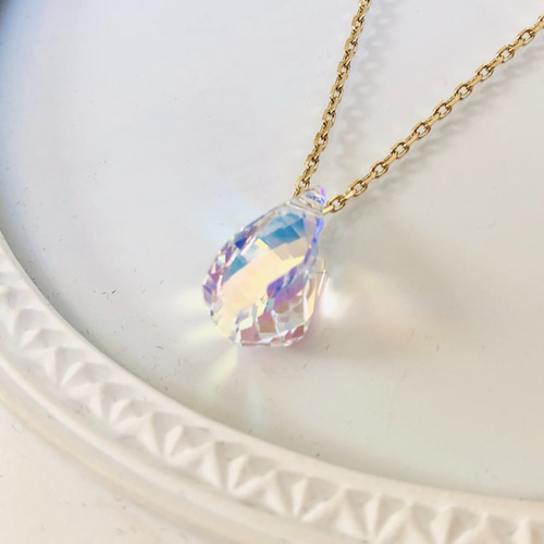 新品未使用Swarovski 虹ネックレスとイヤリングセット即購入ok Swarovski 虹色の雫ネックレス ネックレス・ペンダント Koito