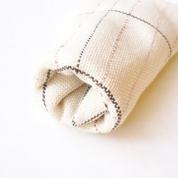 オフホワイト　カシミア・メリノロングスカーフ　手織り　 1枚目の画像