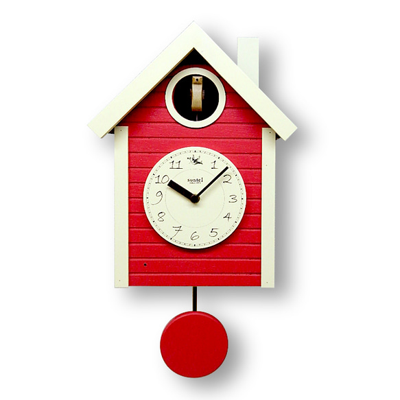 北欧デザインの鳩時計（電子式）QL694_RE 掛け時計・置き時計