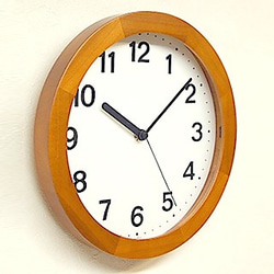 天然木 掛け時計 （ブラウン） 2枚目の画像