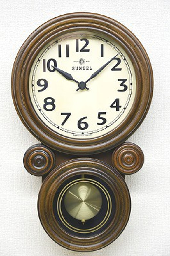 復古風電波鐘擺裝飾鐘(小不倒翁造型) 第1張的照片