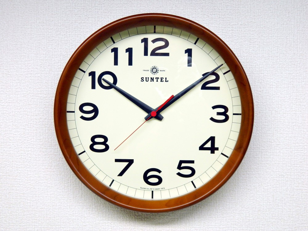 天然木 シンプル掛け時計 ブラウン DQL699BR　13000