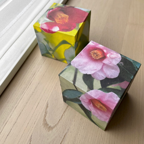 椿のキューブキャンドル スタンドライト・テーブルランプ 花のささやき  