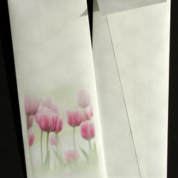 春の花壇を彩るチュウリップの写真を使った一筆箋と封筒 4枚目の画像