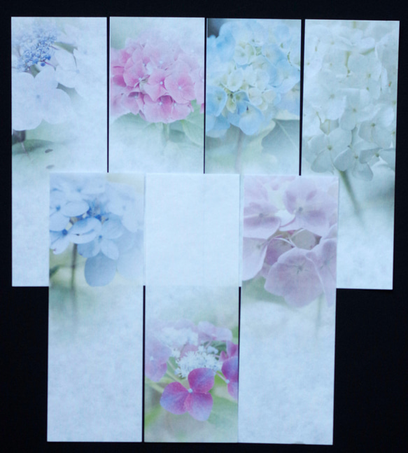 美しい紫陽花の花の写真を使った一筆箋と封筒 1枚目の画像