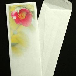 山茶花と椿の写真を使った一筆箋と封筒 4枚目の画像