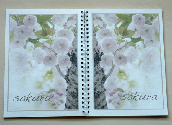 満開の八重桜のA5ノート、メモノート、しおり、クリアファイル 2枚目の画像
