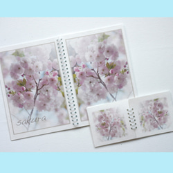 桜の季節にノート、メモ帳、しおりのセット『Creema限定』 2枚目の画像