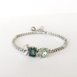 Green SWAROVSKI bijoux beads bracelet_BRT003 1枚目の画像