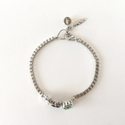 Green SWAROVSKI bijoux beads bracelet_BRT003 2枚目の画像