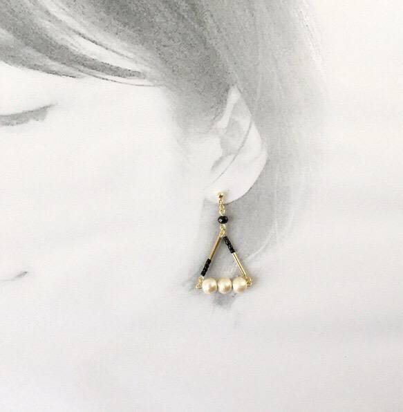 Cotton pearl triangle pierce_PIC057 4枚目の画像