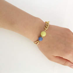 Yellow & blue stone bracelet_BRT008 4枚目の画像