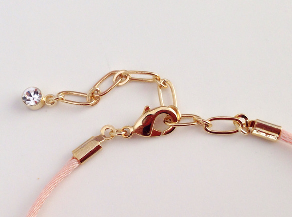 satin cord bracelet　<salmon pink> 3枚目の画像