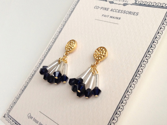 Stick & SWAROVSKI beads fringe pierce_PIC018 3枚目の画像