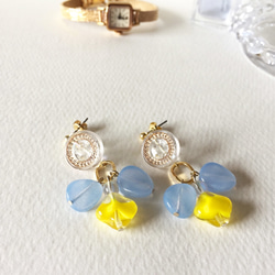 Clear button and blue flower pierce_PIC162 2枚目の画像