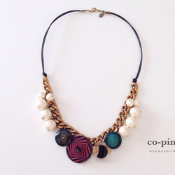 Mixed button necklace_NEC002 2枚目の画像