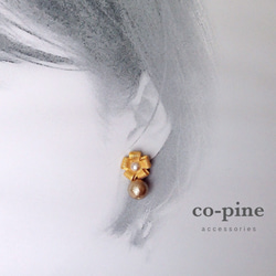 Gold flower button pierce_PIC049 4枚目の画像