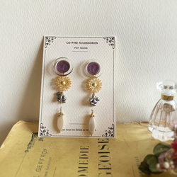 Paris button & filigree flower pierce PIC219 3枚目の画像