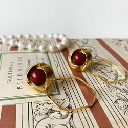Classical Poland button hoop earrings PIC222 2枚目の画像