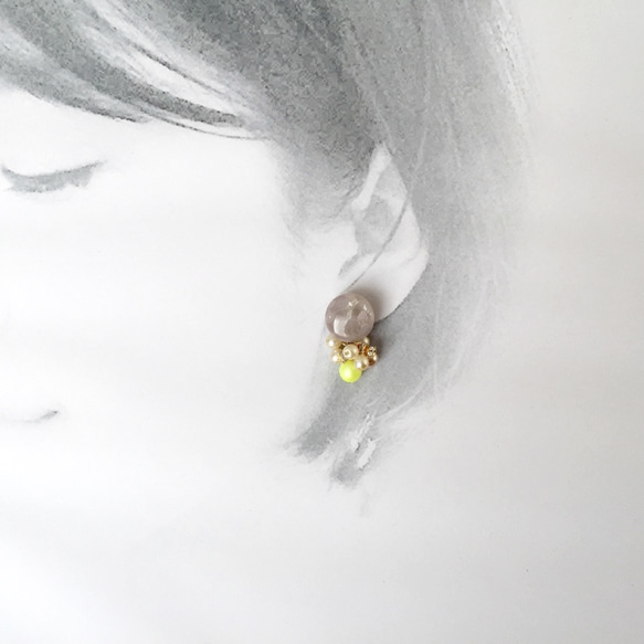 bijoux button pierced earring ”grape” 4枚目の画像