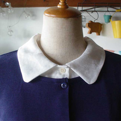 リネン生地シャツ型スタンダード襟の付け襟 3枚目の画像