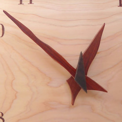 ヒノキの曲面時計 26センチ euph-011s 3枚目の画像