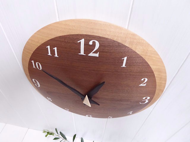 ブラックウォルナット奏　曲面時計 30センチ euph-002s