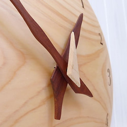 ヒノキの曲面時計 26センチ euph-012s 4枚目の画像