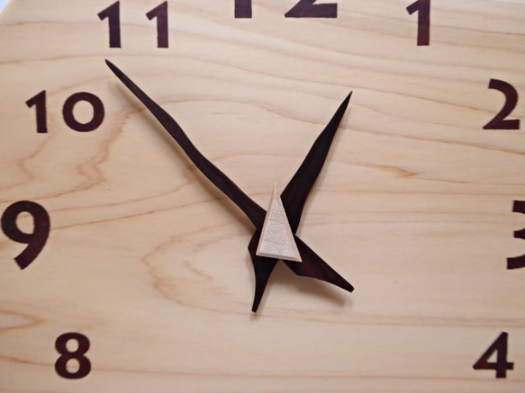 ヒノキの時計 26センチ 124s 文字盤茶色 3枚目の画像