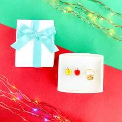 クリスマスコフレ【選べる】小さな食べ物ピアス+リング　クリスマスプレゼントに♡ 1枚目の画像