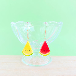 三角スイカピアス 大ぶり華やか♡夏♪︎スイカいっぱいピアス♡うるうるスイカ