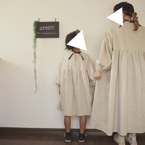 お袖がぽわんコットンリネンワンピース 親子お揃い 子供服 anto♡ 通販