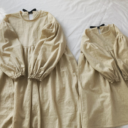 お袖がぽわんコットンリネンワンピース 親子お揃い 子供服 anto♡ 通販 