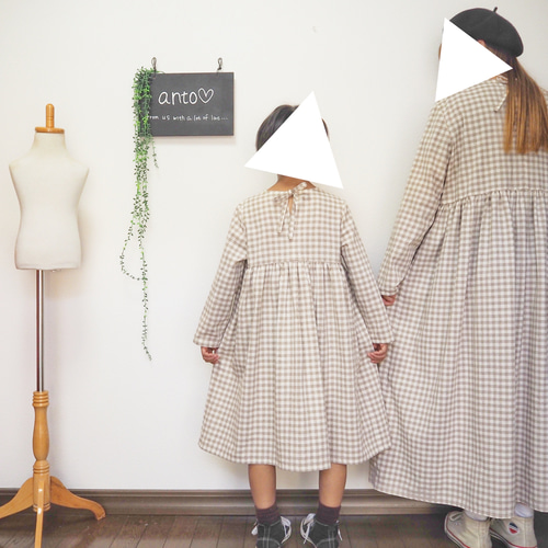 monbebe    チェックワンピース　親子セット ギンガムチェックワンピース♡ 親子お揃い 子供服 anto♡ 通販
