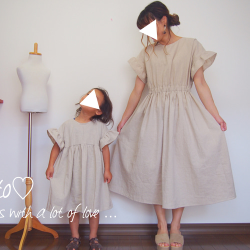 親子お揃い♡コットンリネンワンピース 大人サイズ 子供服 anto♡ 通販