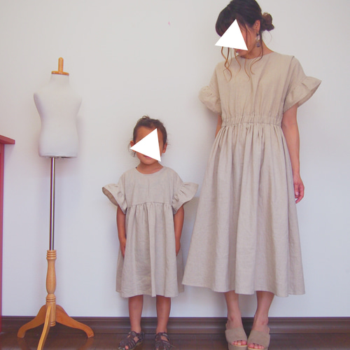 親子お揃い♡コットンリネンワンピース 大人サイズ 子供服 anto♡ 通販