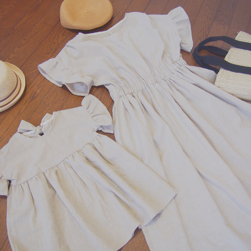 親子お揃い♡コットンリネンワンピース 大人サイズ 子供服 anto♡ 通販