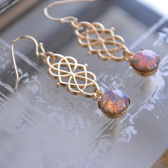 14kgfオパールミックスピアス/イヤリング