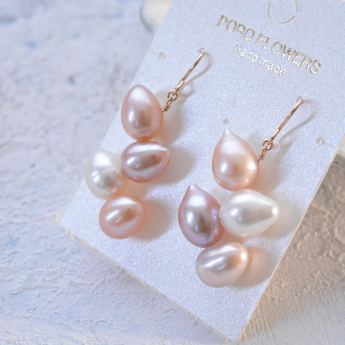 14kgf天然石「麦の穂」ピアス、イヤリング、樹脂ピアス ピアス（フック