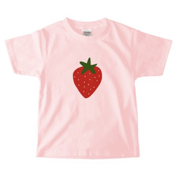 タグ付き新品　近沢レース　キッズ　ティシャツ　いちご 苺イラストのキッズTシャツ 4色 100〜140サイズ 子供服 フルール